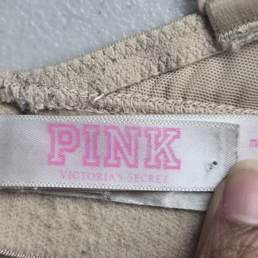 PINK Victoria's Secret Women Bra 34D Beige Lightly Lined Wear Everywhere Wireles